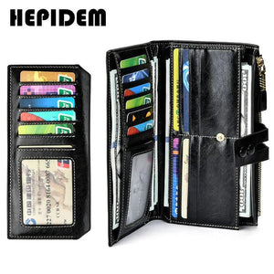 RFID Leather Long Wallet Women's