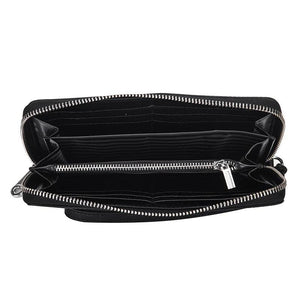 Punk Skull Head Leather Wallet Vintage Cowhide Long Clutch Bag