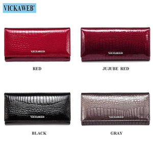 Solid Leather Womens Wallet Hasp Money Bag