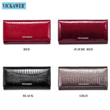 Solid Leather Womens Wallet Hasp Money Bag