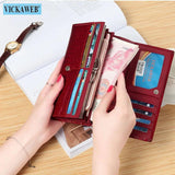 Solid Leather Womens Wallet Hasp Money Bag