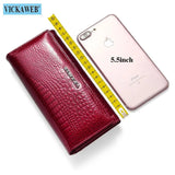 Solid Leather Womens Wallet Hasp Money Bag