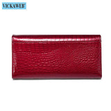 Solid Leather Womens Wallet Hasp Money Bag