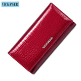 Solid Leather Womens Wallet Hasp Money Bag