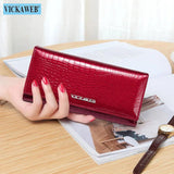 Solid Leather Womens Wallet Hasp Money Bag