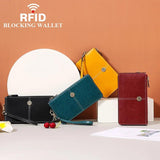 Large-Capacity Leather Wallet Zipper Phone Bag Women Carteira