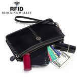 Large-Capacity Leather Wallet Zipper Phone Bag Women Carteira