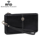 Large-Capacity Leather Wallet Zipper Phone Bag Women Carteira