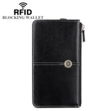Large-Capacity Leather Wallet Zipper Phone Bag Women Carteira