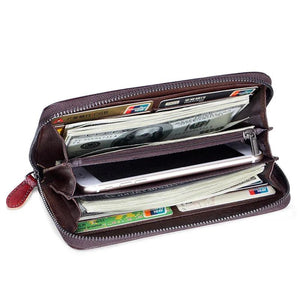 Floral Print Money Clips Clutch Zipper Bag Multi-Cards Leather Women Lo