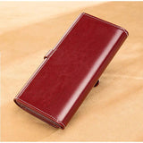 Vintage Oil Wax Women Leather Wallet Large Capacity Clutch Purse Ladies Bag