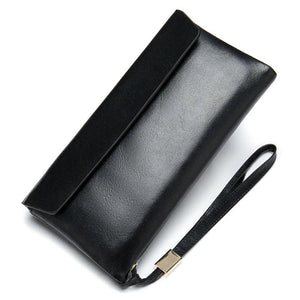 Genuine Leather Wallet Big Capacity Unisex Long Wallet Clutch