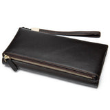 Genuine Leather Wallet Big Capacity Unisex Long Wallet Clutch