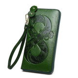 Lucky Leather Wallet Women Long Real Cowhide Purses Female Clutch Bag