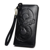 Lucky Leather Wallet Women Long Real Cowhide Purses Female Clutch Bag