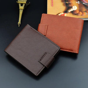 Men's Leather Wallet with Magnetic Buckle