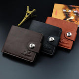 Men's Leather Wallet with Magnetic Buckle