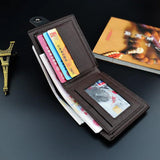 Men's Leather Wallet with Magnetic Buckle