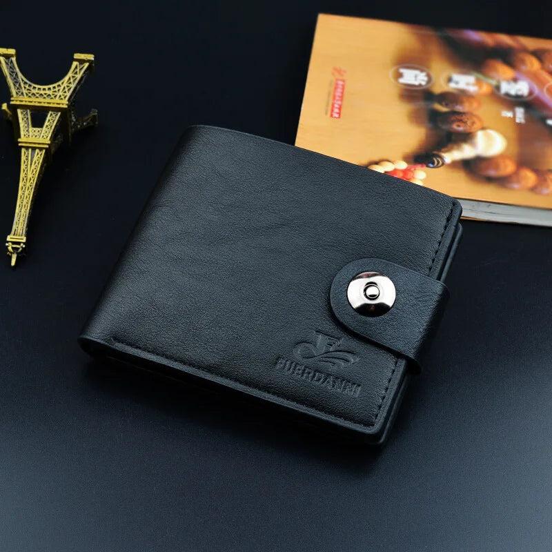 Men's Leather Wallet with Magnetic Buckle