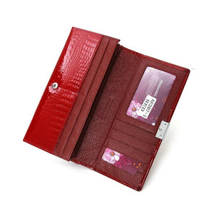 Women's Long Leather Wallet Clutch Money Bag