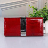 Women's Long Leather Wallet Clutch Money Bag