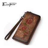 Embossed Ladies Wallet Long Multi-card Purse Clutch Bag