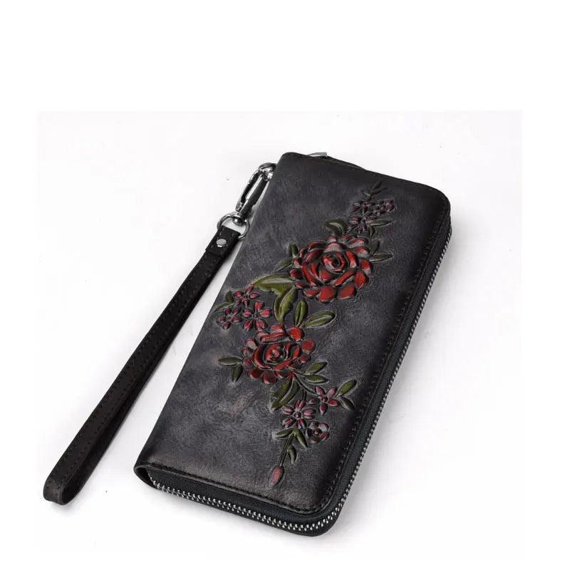 Embossed Ladies Wallet Long Multi-card Purse Clutch Bag