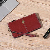 Zency Small Leather Wristlet Clutch Purse Bag