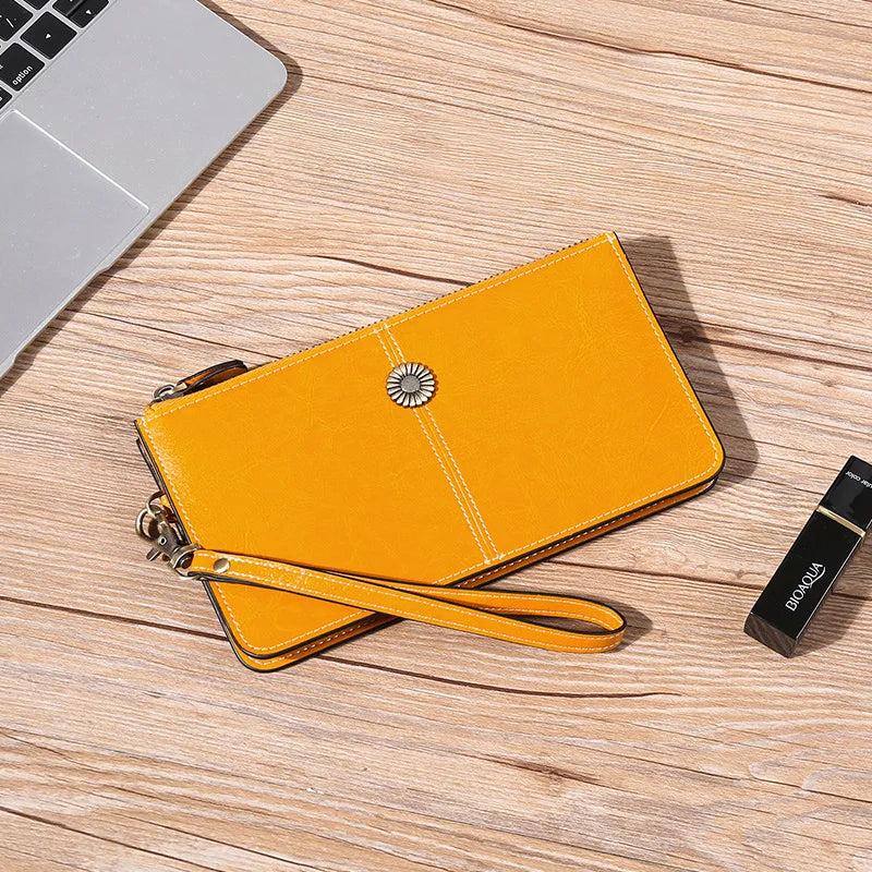 Zency Small Leather Wristlet Clutch Purse Bag