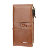Women's Long Purse Card Zipper Wallet Oil Wax Leather Large Capacity Handbag