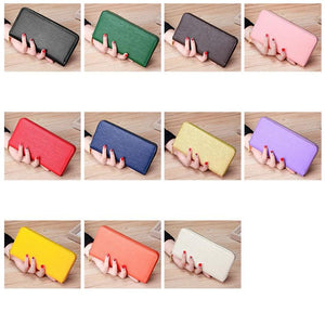 Leather Ladies Water Ripple Long Wallet Clutch Mujer Monedas Y Tarjetas