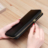 Leather Ladies Water Ripple Long Wallet Clutch Mujer Monedas Y Tarjetas