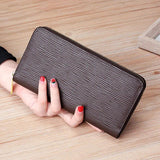 Leather Ladies Water Ripple Long Wallet Clutch Mujer Monedas Y Tarjetas