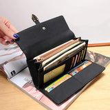 Three Fold Wallet Diamond Lattice Women's PU Wallets Hasp Closure