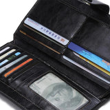 Leather RFID Long Wallet Women Hasp Zipper Clutch Purse