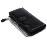 Leather RFID Long Wallet Women Hasp Zipper Clutch Purse