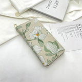 Women's PU Embroidered Floral Long Wallet