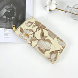 Women's PU Embroidered Floral Long Wallet