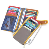Colorful Patch Long Wallet with Zipper for Women