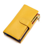 Colorful Patch Long Wallet with Zipper for Women