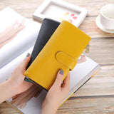 Colorful Patch Long Wallet with Zipper for Women