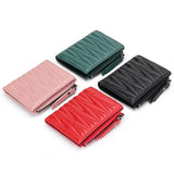 Women Small Wallet Leather Ladies Short Purse High Capacity Sheepskin Money Bag