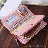 Cute Cat Printed Women's Wallet with Phone Bag