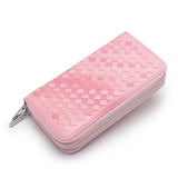 Leather Weave Clutch Bag Long Wallet Lady Cow Leather Women Business Money Bags