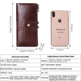 Leather Men Clutch Cellphone Bag Long Wallet Real Leather Wallets