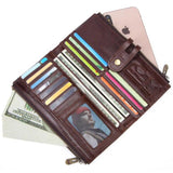 Leather Men Clutch Cellphone Bag Long Wallet Real Leather Wallets