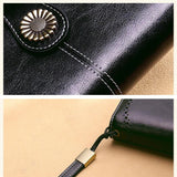 Women's Zipper Leather Clutch Wallet Large Capacity
