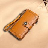 Women's Zipper Leather Clutch Wallet Large Capacity