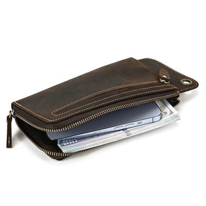 Men Wrist Clutch Bag Large Capacity High Cow Leather