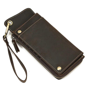 Men Wrist Clutch Bag Large Capacity High Cow Leather